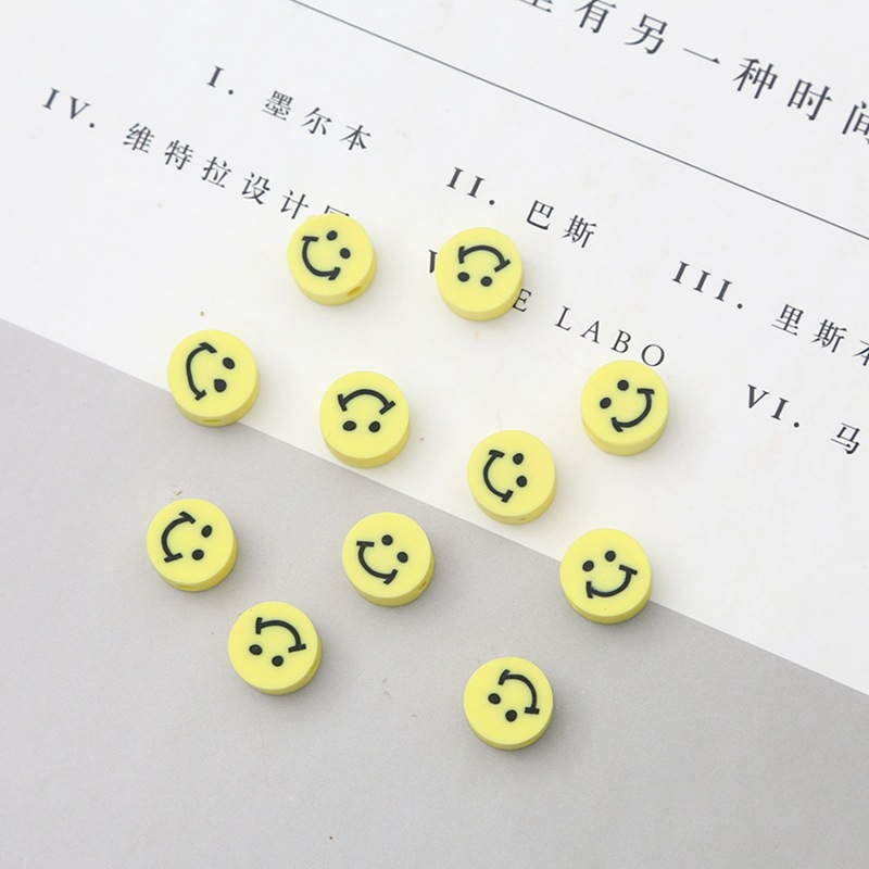 2:Smiley face yellow diameter 10mm thick 5mm aperture about 2mm 10 / bag