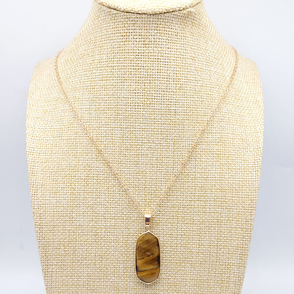 Tiger's eye stone with chain