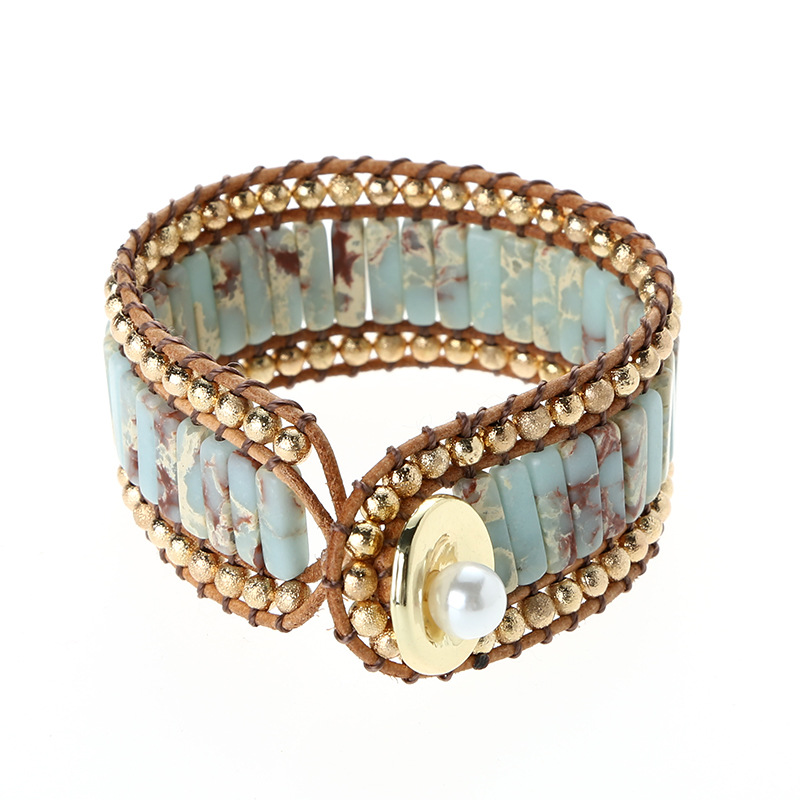 Snakeskin stone bracelet