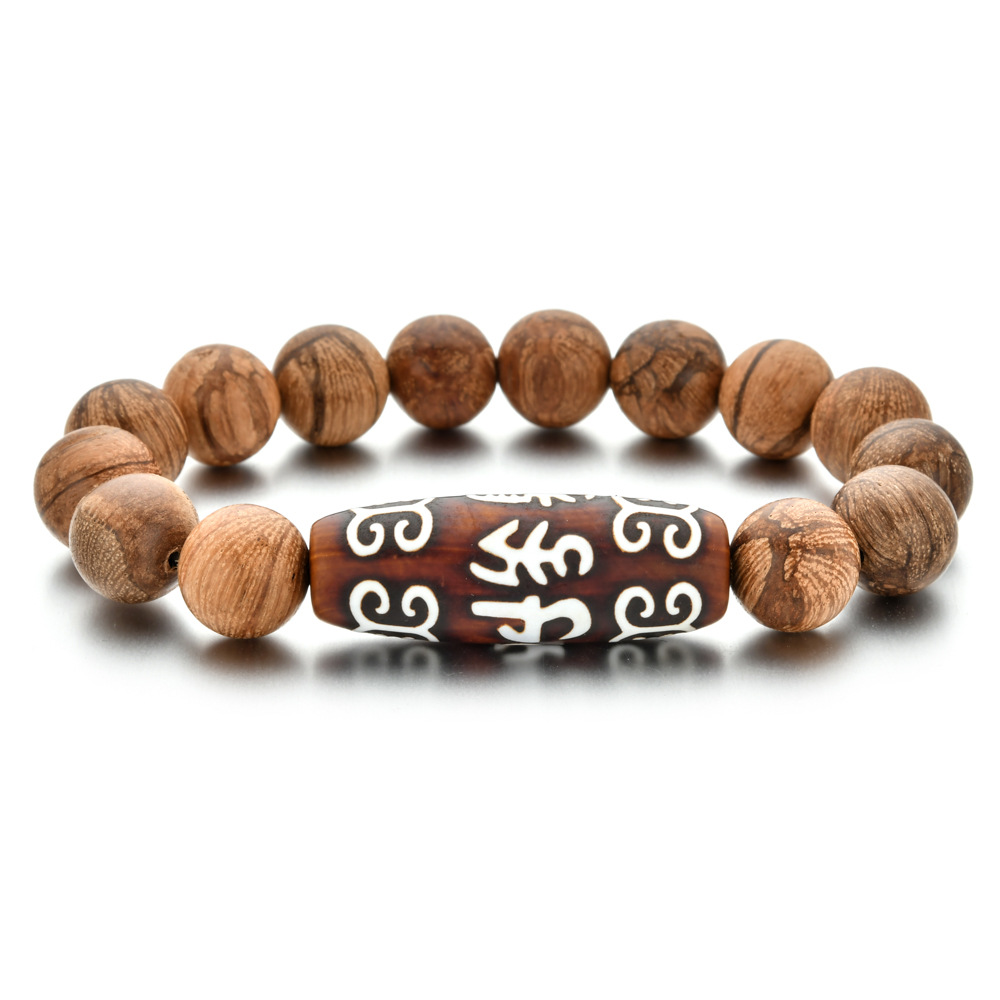 1:1 totem wood grain stone bracelet