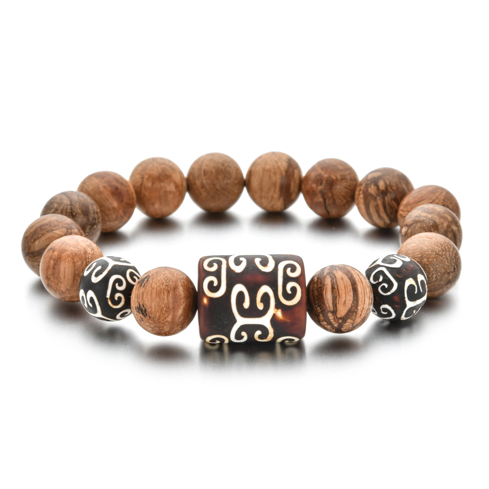 2:1 totem spacer beadwood grain stone bracelet