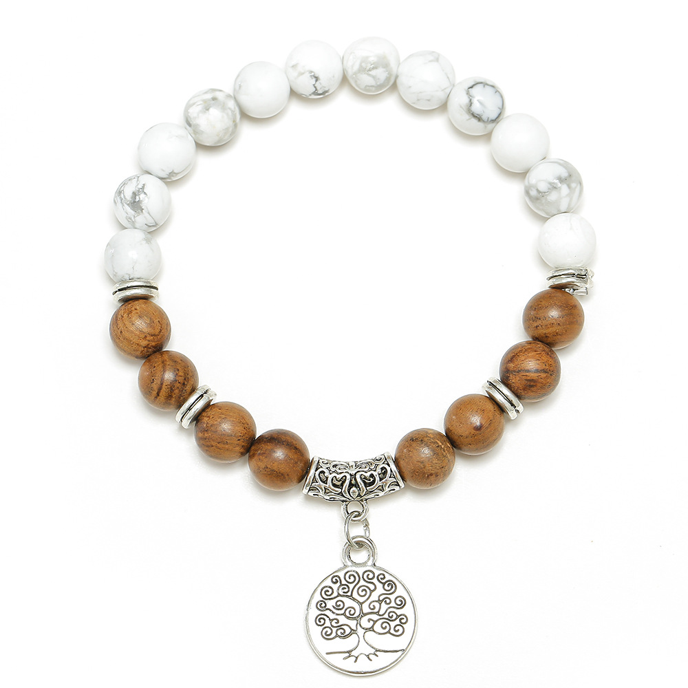 1:1 white stone life tree grain stone bracelet B20-0204