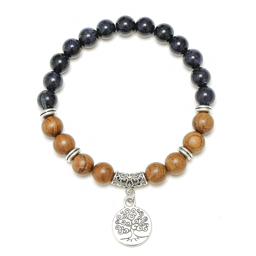 1 lapel life tree grain stone bracelet b20-0504