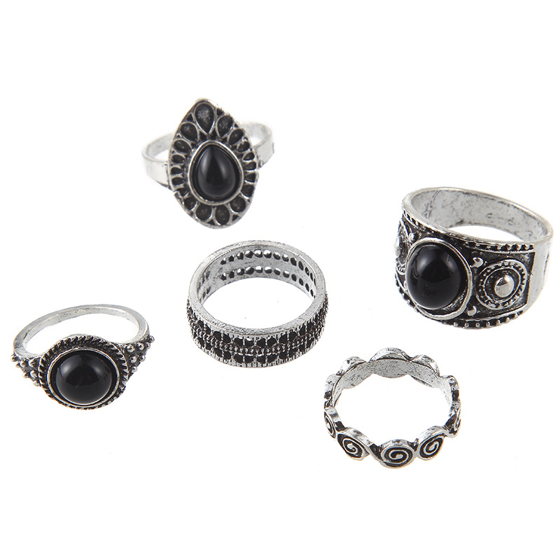5 Ancient Silver Ring Set 4751-D0802