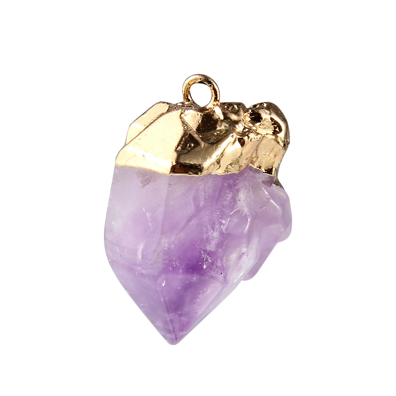 Purple natural stone pendant 43769-BC2403