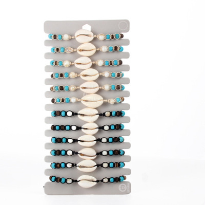 1 card oval blue bead shell bracelet 9110-AI0403