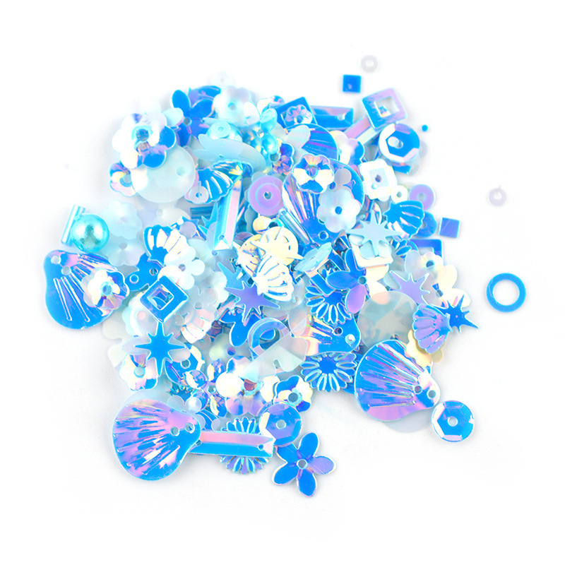 8:Pearl sequins mixed _8# blue