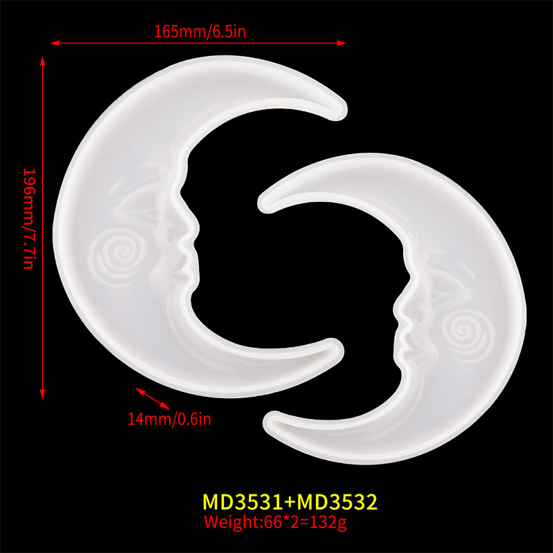2:A pair of moon molds (MD3531 3532)