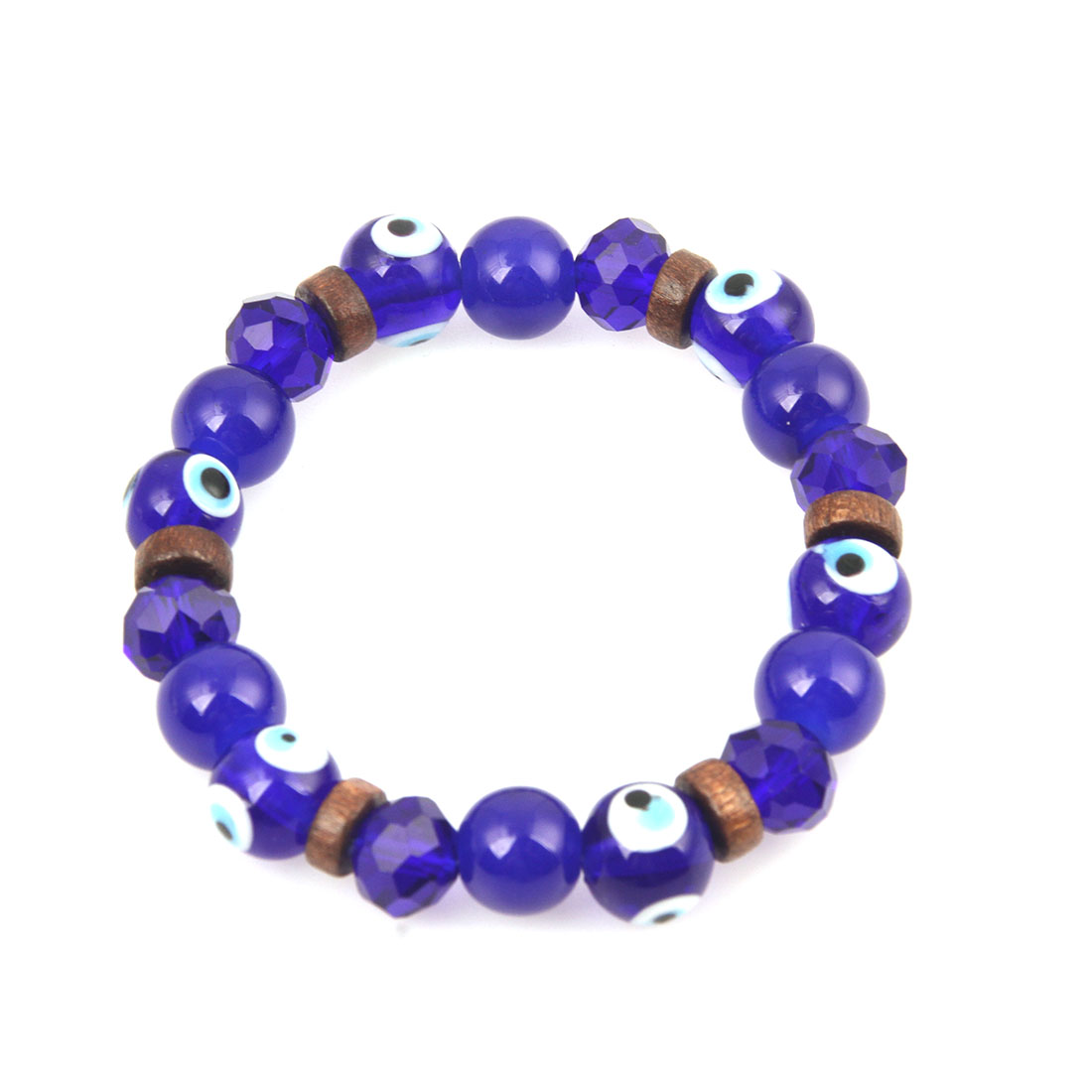 Blue glasses with wooden beads