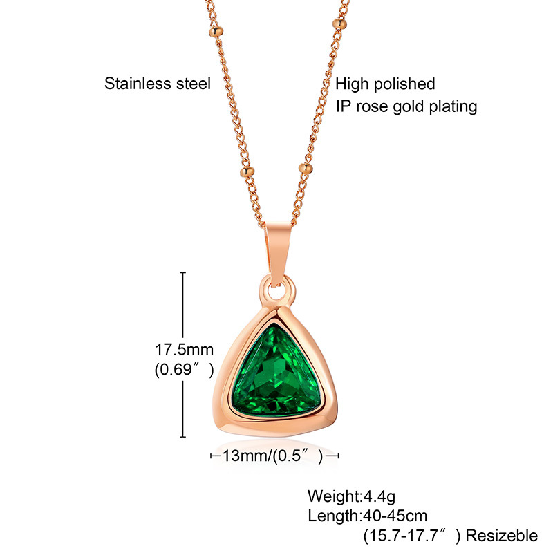 Triangle rose gold + green