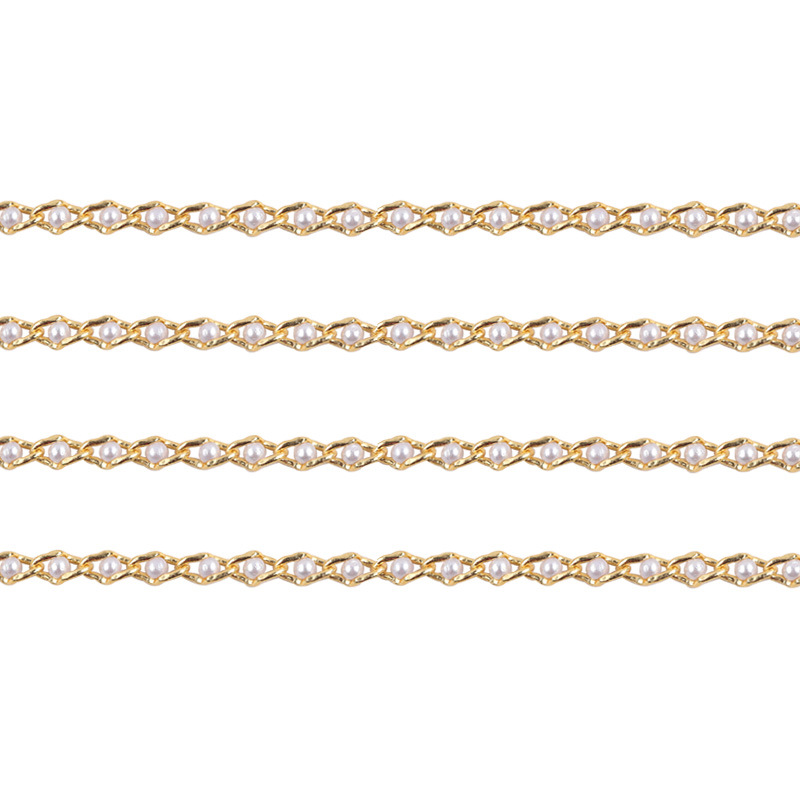 Small golden pearl (diameter 3mm, chain width 4.8m