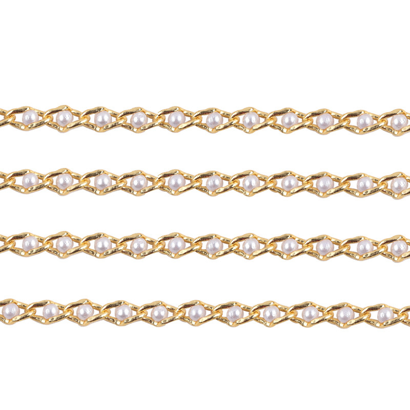 1:Golden big pearl (diameter 4mm, chain width 5.8mm total length 1 meter