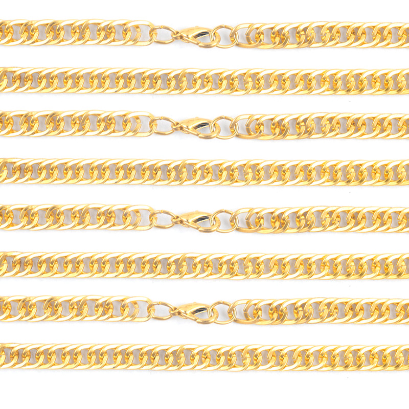 Golden cuban chain：44cmx7mmx1.3mm