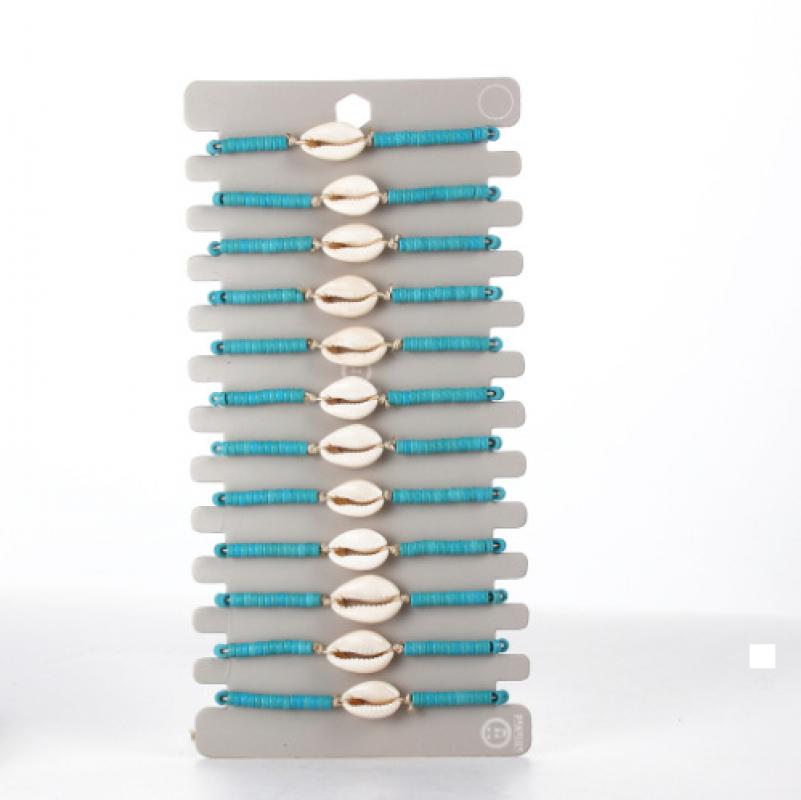 1 card blue stone shell bracelet 9107-AF0301