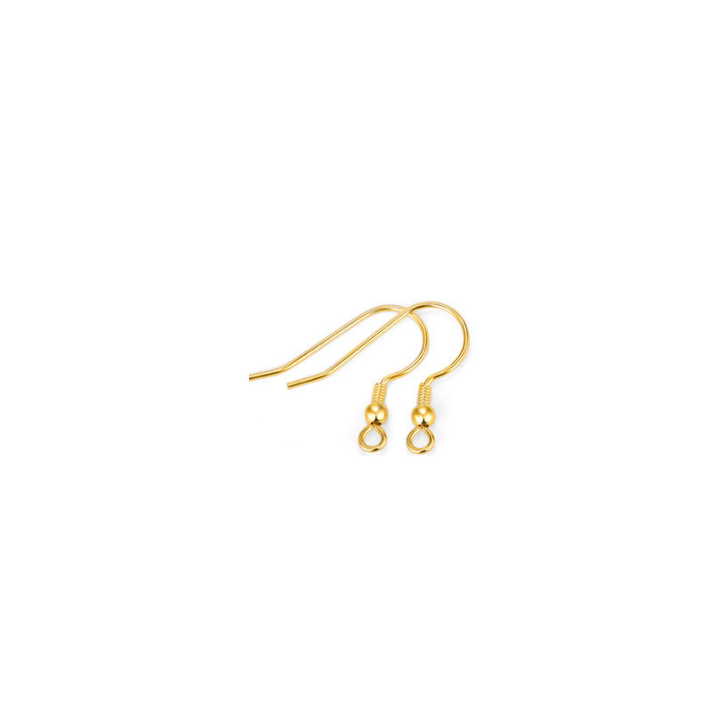 gold 0.6/Add bead ear hooks/pair