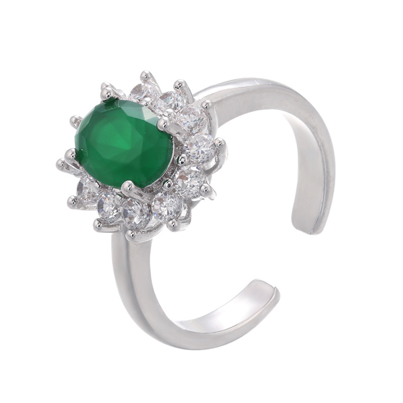platinum color plated with green