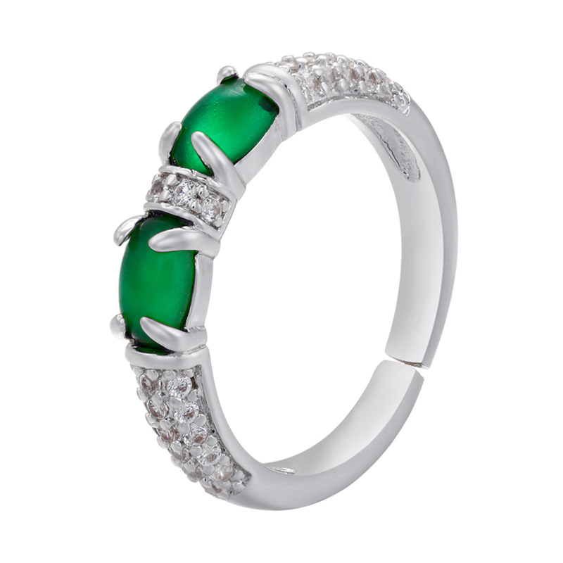 platinum color plated with green