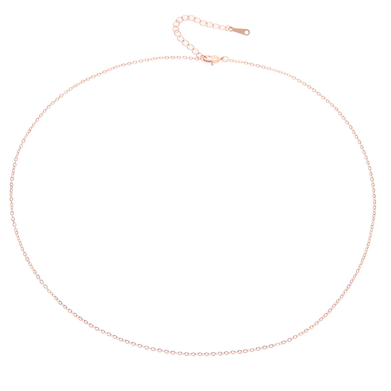 A rose gold O-necklace
