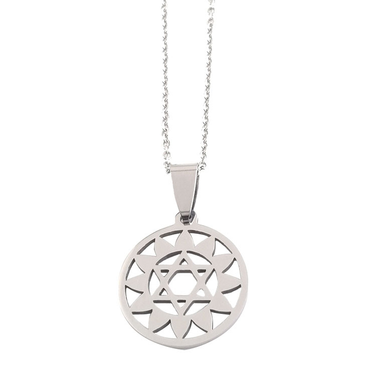 4:Silver Heart Wheel Pendant   O Chain