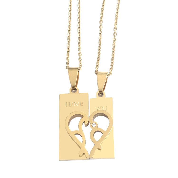 5:Couple pendant   gold O chain