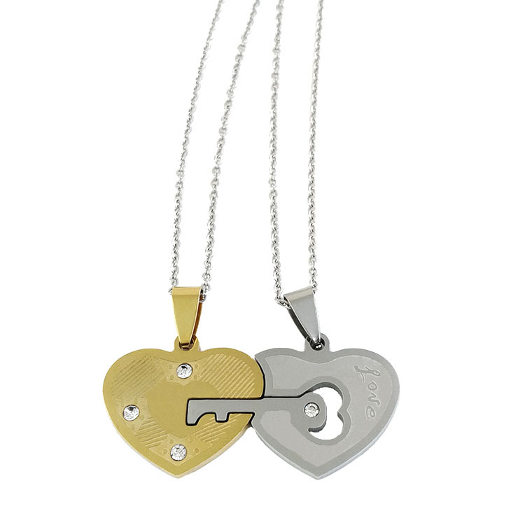 4:Couple pendant   silver O chain