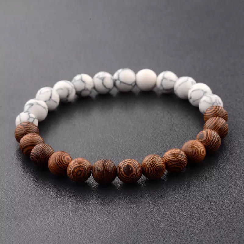 Howlite and wooden beads