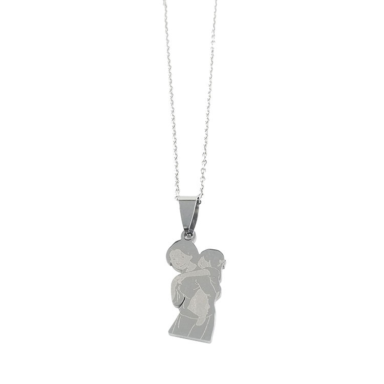 Silver pendant with O chain