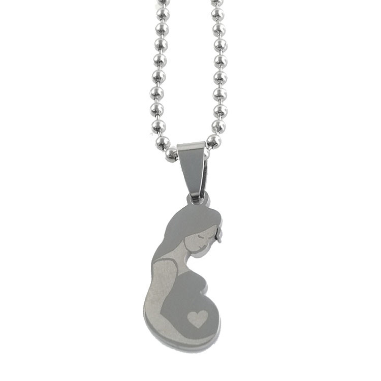 3:Silver pendant with round bead chain