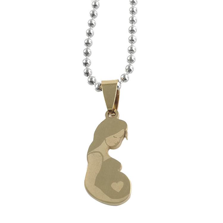 7:Gold pendant   round bead chain