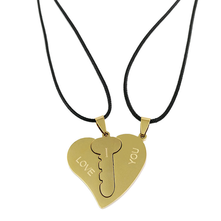 Gold pendant   leather rope