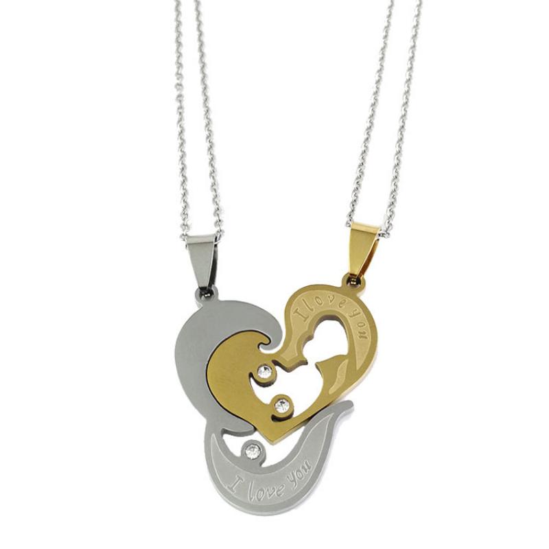Couple pendant + silver O chain