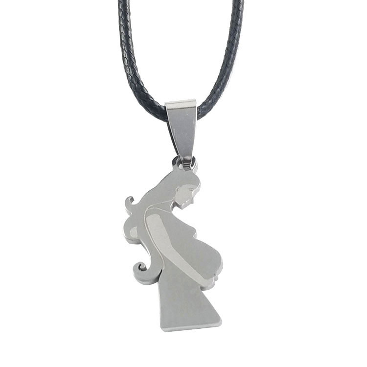 2:Silver pendant   leather rope