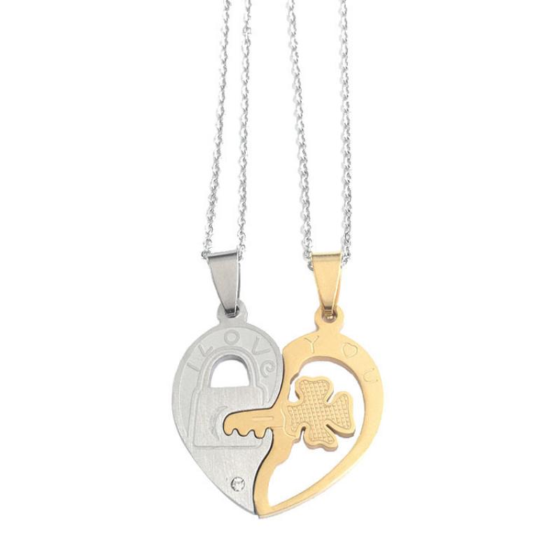 Couple pendant + silver O chain