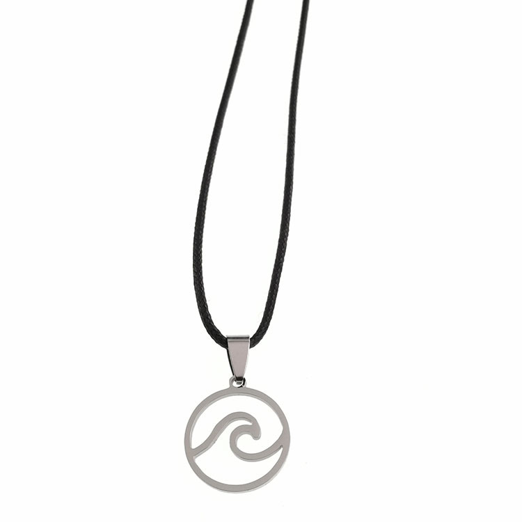 Silver pendant   leather rope