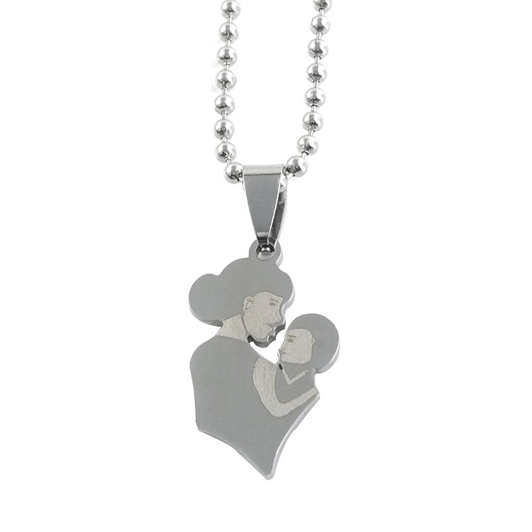 Silver pendant with round bead chain
