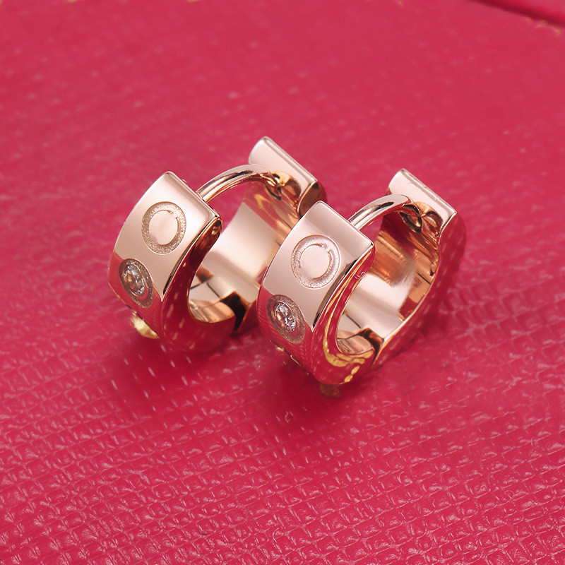 5:Large Rose Gold   Diamond. Card stud earrings