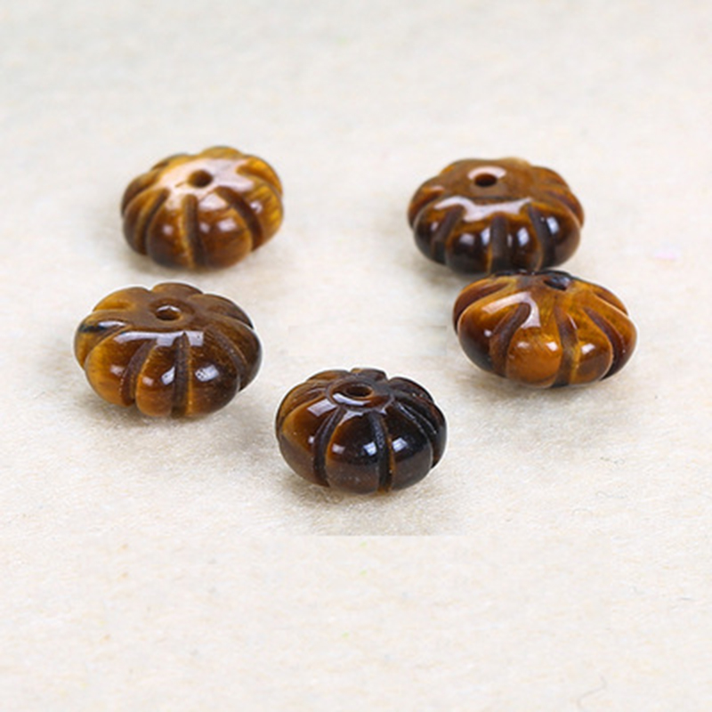 5:Natural yellow tiger eye stone eight petals in the hole flower