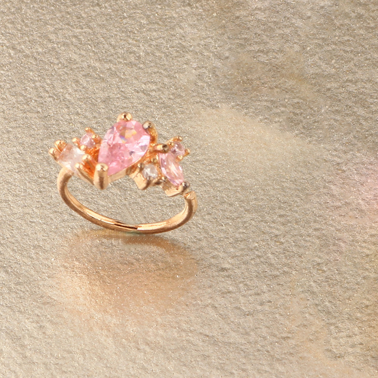 6:rose gold color,Pink Rhinestone