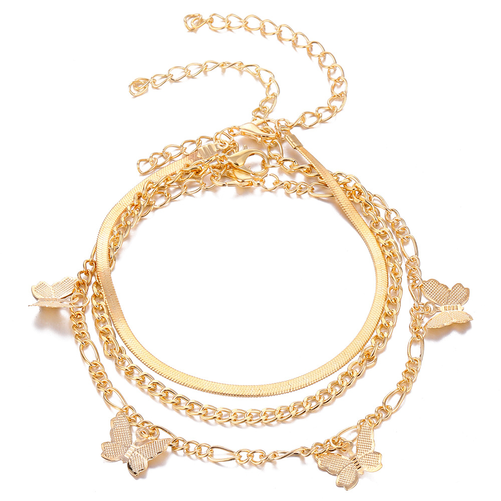 Butterfly pendant anklet