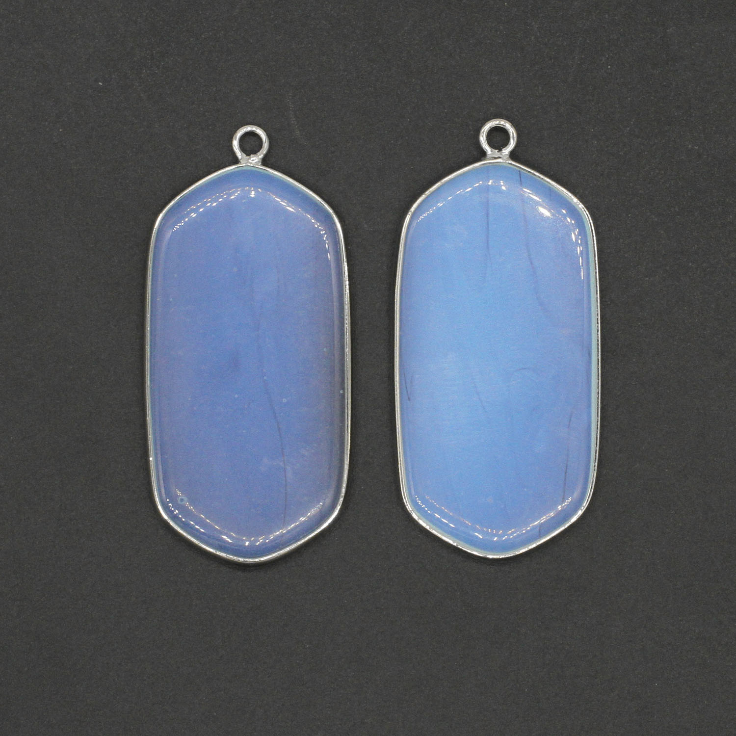15:Moonstone glass with silver edge