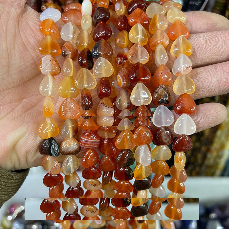 Natural red agate heart shape