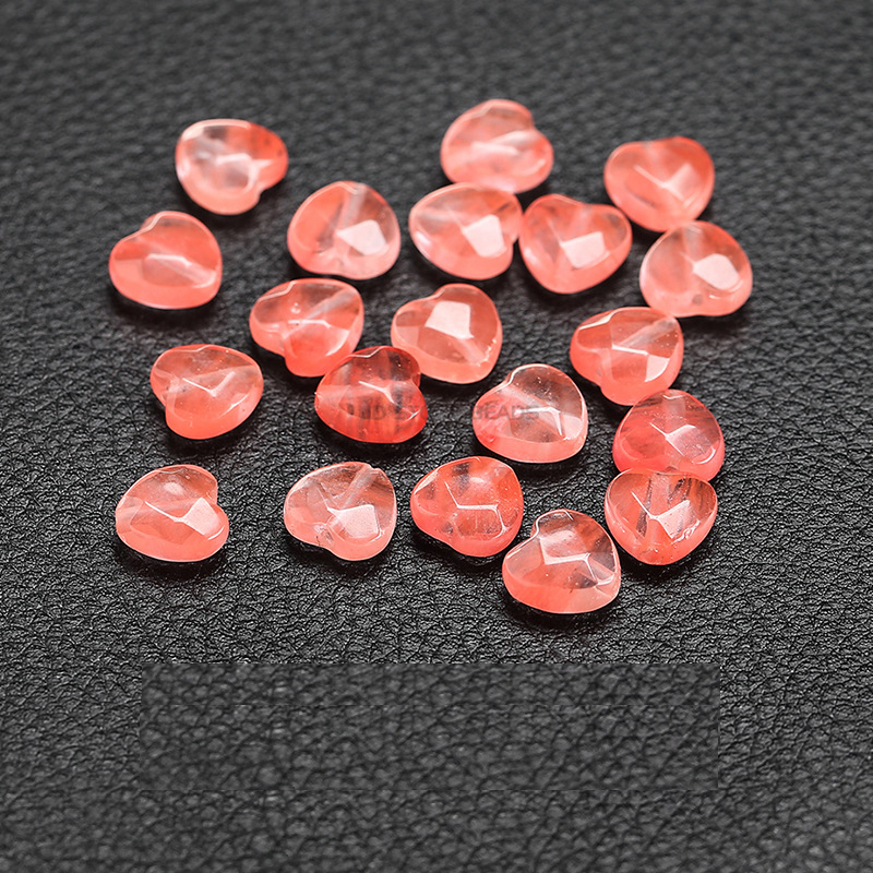 4:Synthetic watermelon red crystal cut heart
