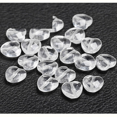 Synthetic white crystal cut heart