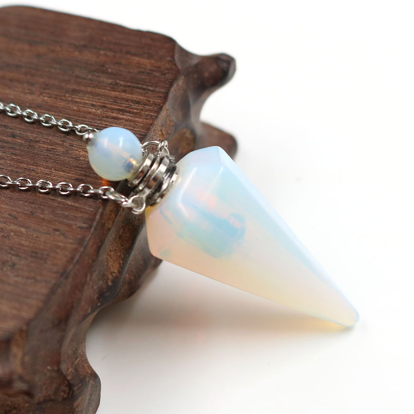 10:Synthetic opal perfume bottle pendant necklace