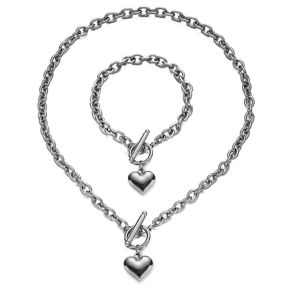 1:algd370-371 18cm steel necklace   bracelet Color