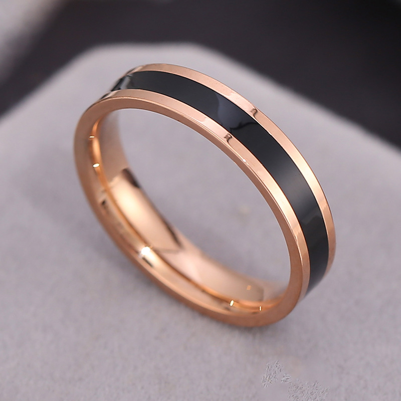 rose gold plated with black enamel,10