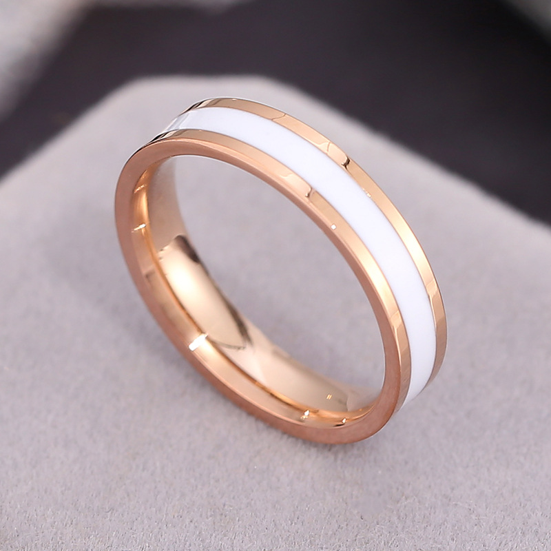 rose gold color plated with white enamel,9