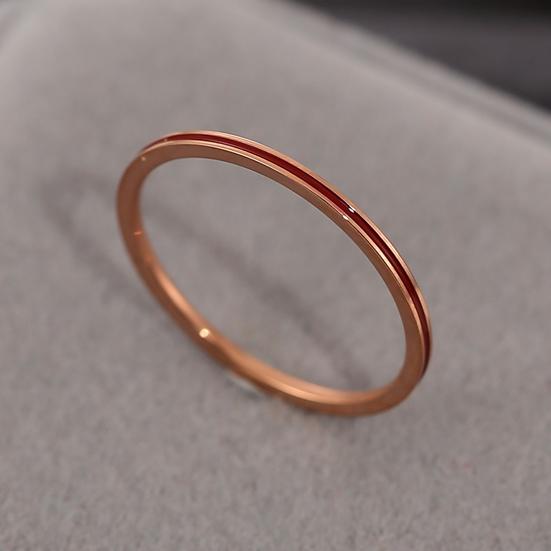 rose gold color plated with red enamel,7