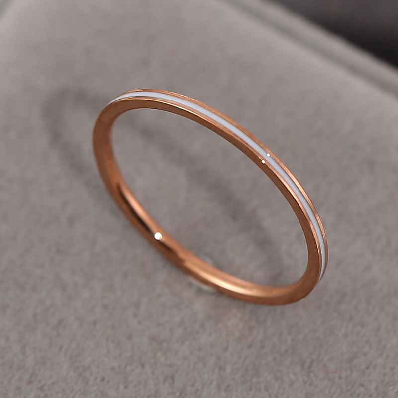 rose gold color plated with white enamel