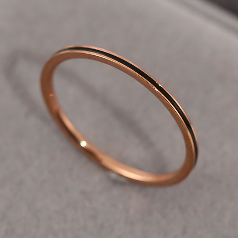 rose gold plated with black enamel